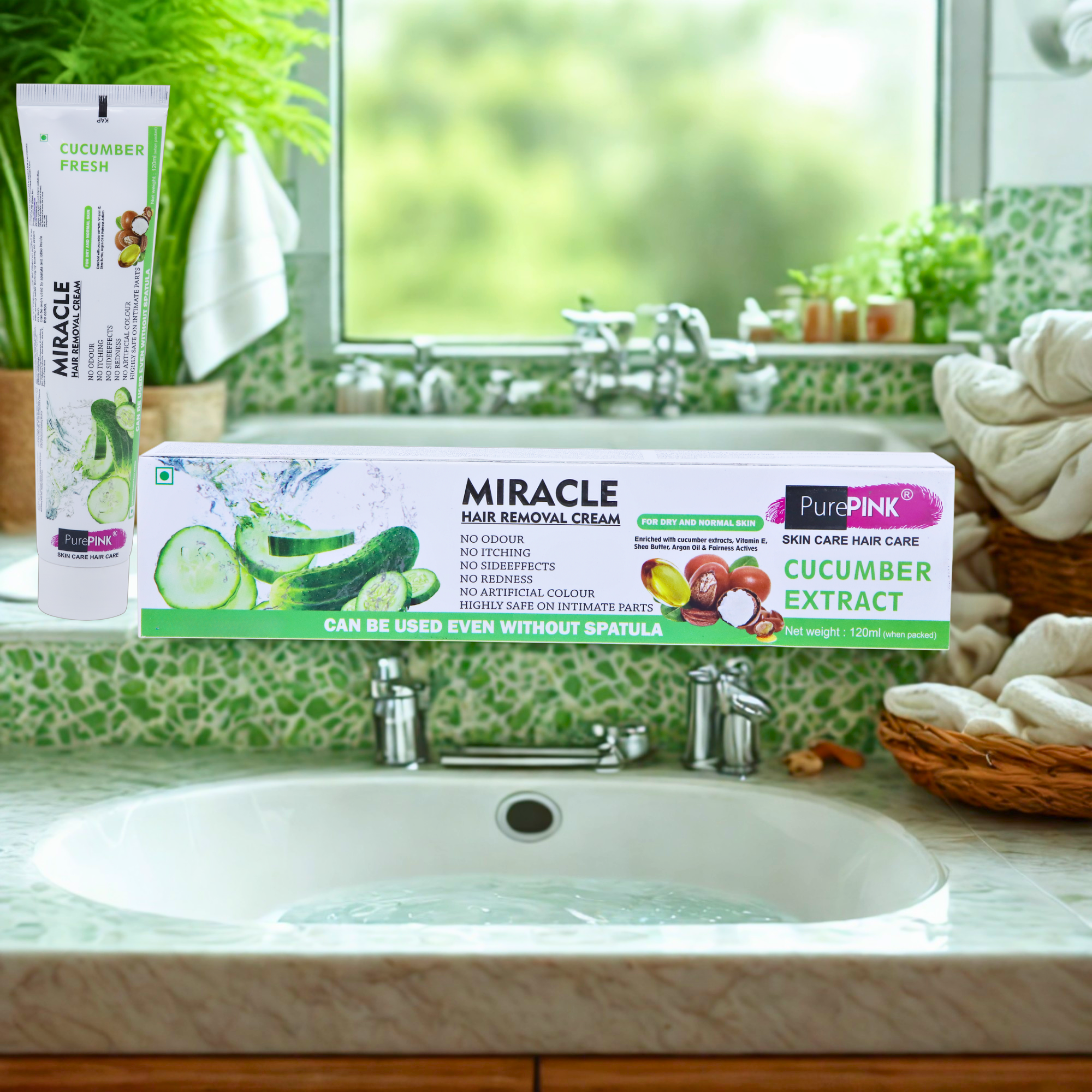 MIRACALE HAIR REMOVAL CREAM 120 ML (CUCUMBER EXTRACT)