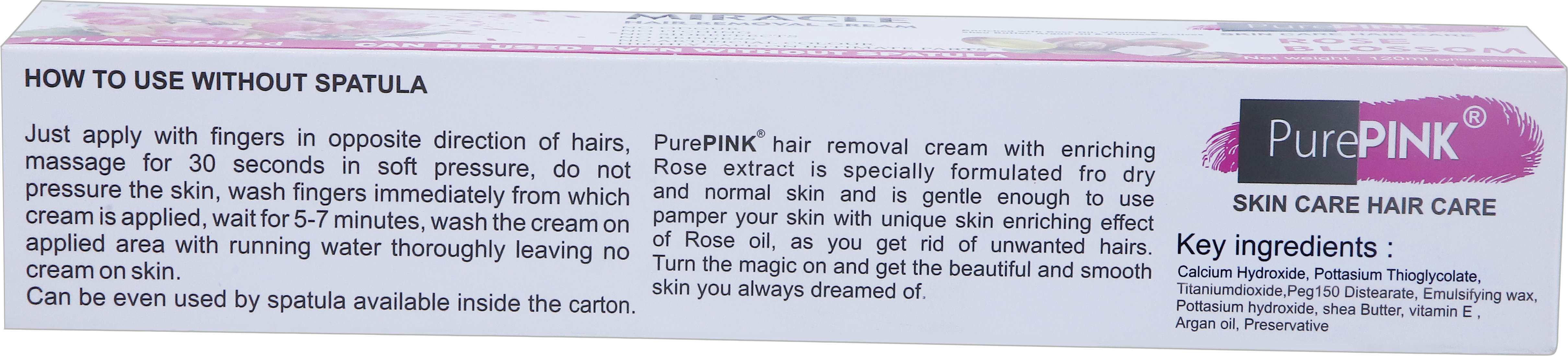 MIRACALE HAIR REMOVAL CREAM 120 ML (ROSE BLOSSOM)