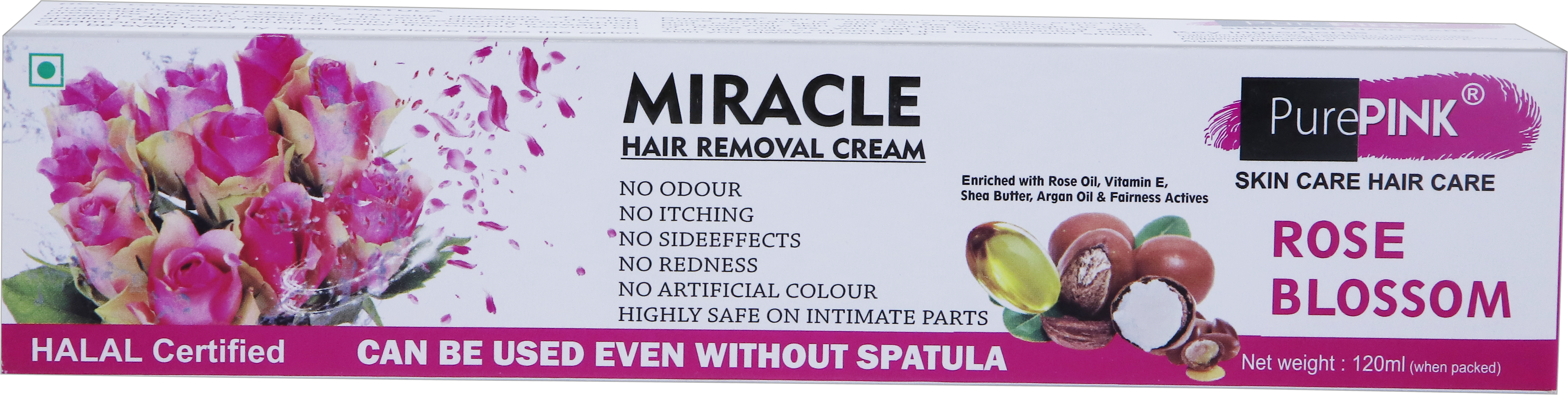 MIRACALE HAIR REMOVAL CREAM 120 ML (ROSE BLOSSOM)